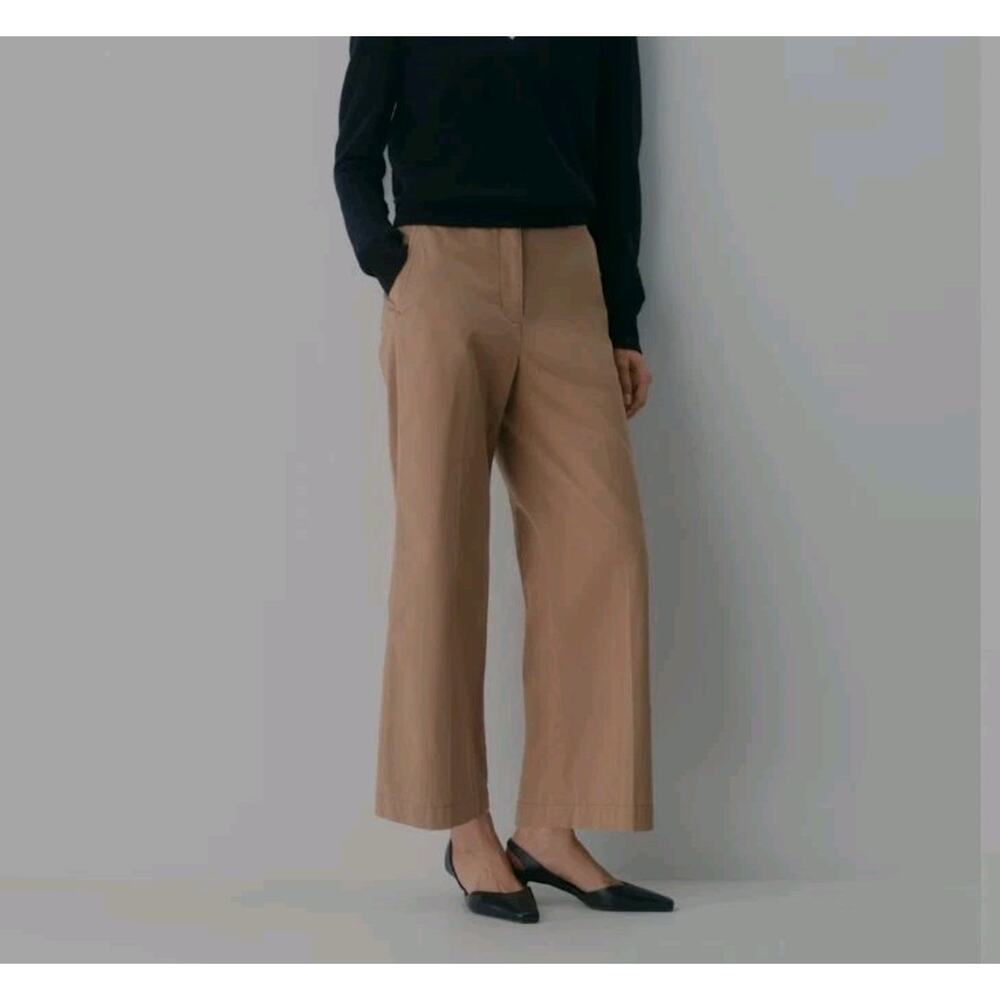 Aritzia Wilfred Chino Relaxed HI-Rise Wide Pants Size 10 Festival Preppy